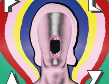 Création graphique semi abstraite représentant un visage ne contenant rien d'autre qu'une bouche criante